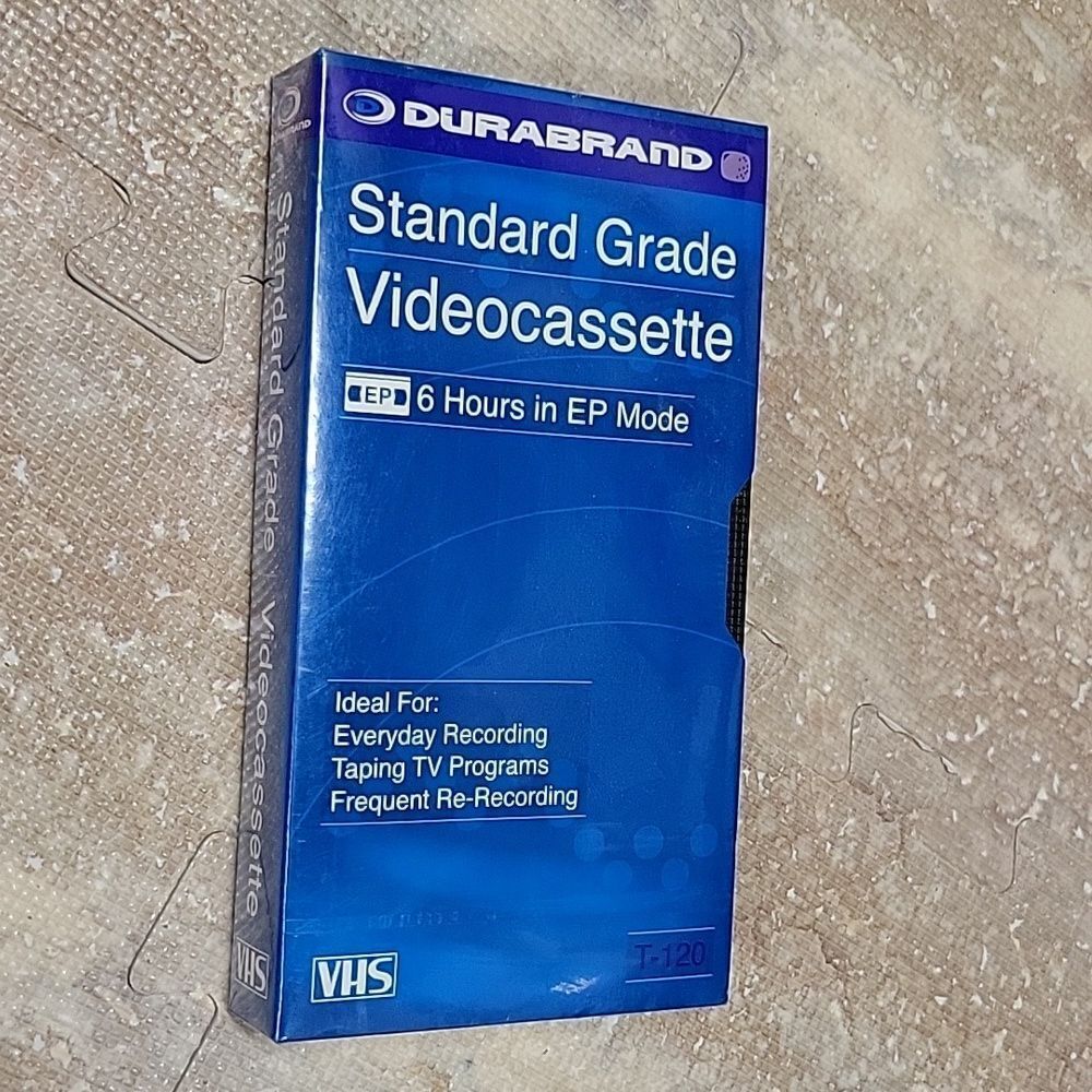 DURABRAND T-120 NEW STANDARD GRADE VIDEO CASSETTE TAPE NEW SEALED PACKAGE 6HR EP